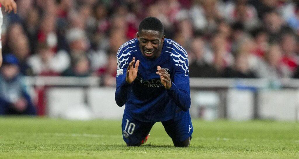 PSG : Ousmane Dembélé forfait à l'entraînement après sa blessure face à Arsenal